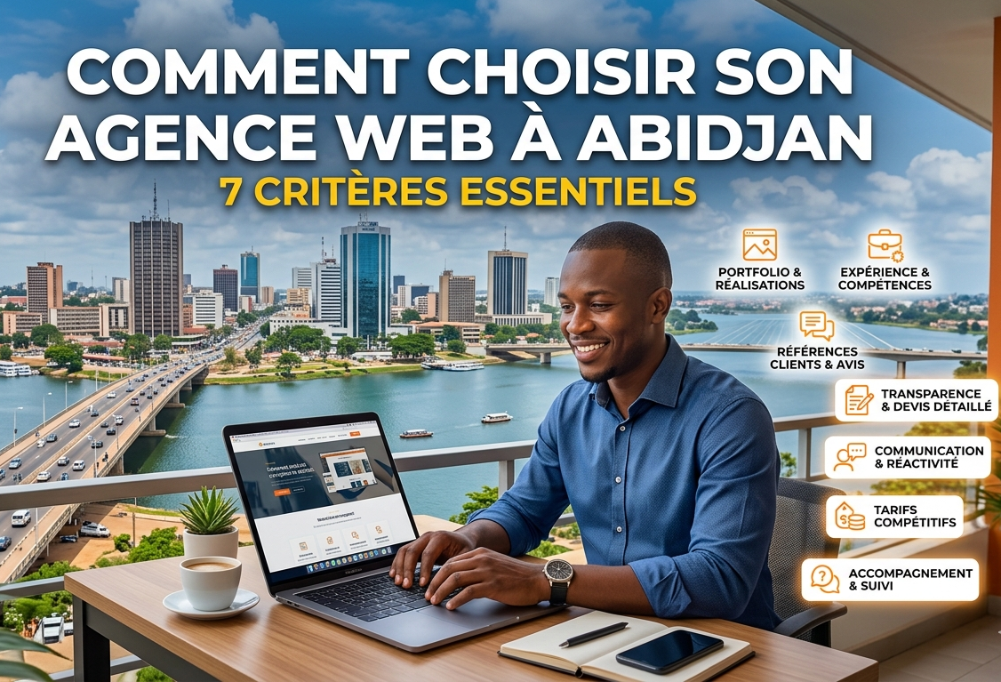 Comment choisir son agence web à Abidjan : 7 critères essentiels – Illustration CreaplusWeb