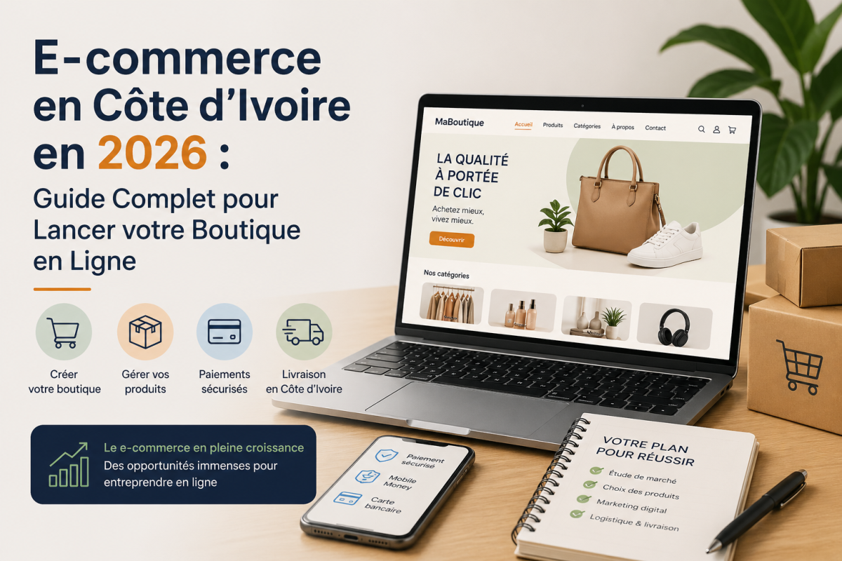 E-commerce en Côte d'Ivoire en 2026 : Guide Complet pour Lancer votre Boutique en Ligne